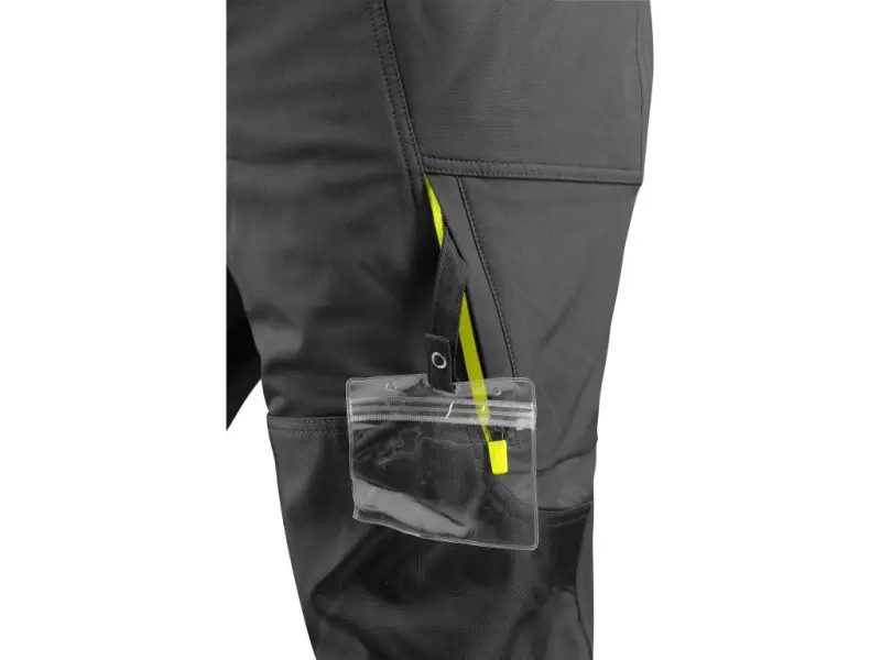 Kalhoty CXS NAOS HV, pánské, černo-žlutá Hi-Vis, reflexní pruhy