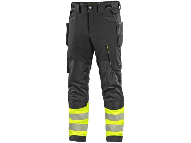 Kalhoty CXS NAOS HV, pánské, černo-žlutá Hi-Vis, reflexní pruhy, vel. 50