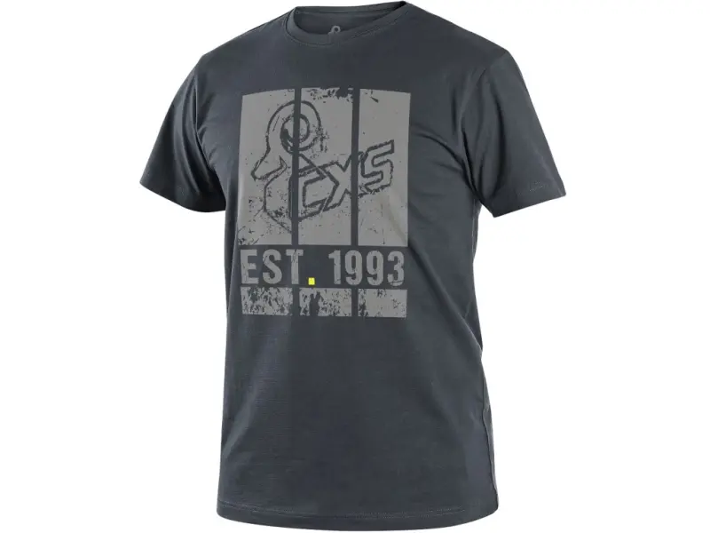 Tričko CXS WILDER, krátký rukáv, potisk CXS logo, tmavě šedá, vel. 3XL