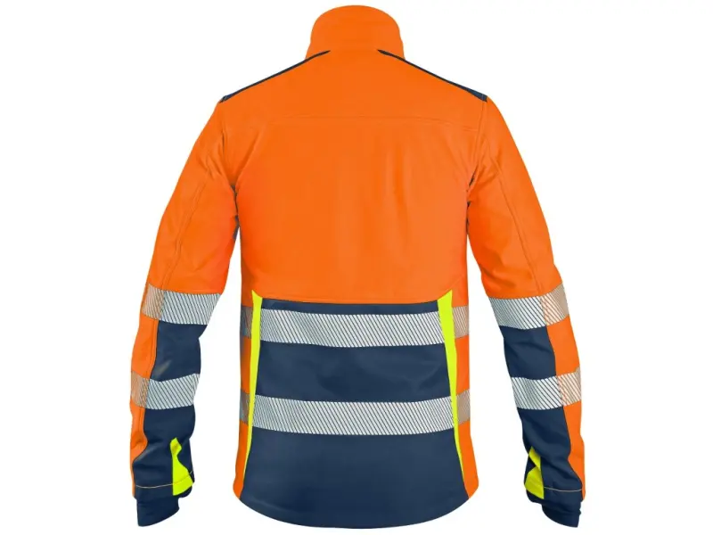 Bunda CXS BENSON, výstražná, softshell, pánská, oranžovo-modrá, vel. M