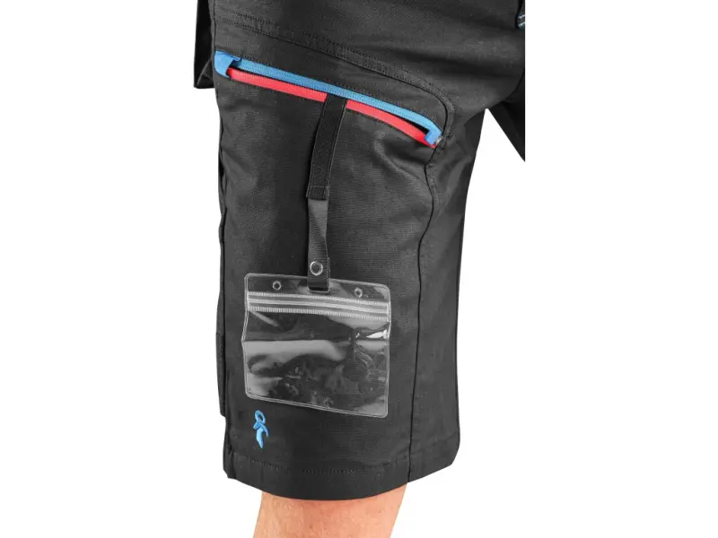 Kraťasy CXS LEONIS, pánské, černé s modro/červenými doplňky, vel. 48