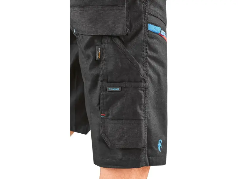Kraťasy CXS LEONIS, pánské, černé s modro/červenými doplňky, vel. 50