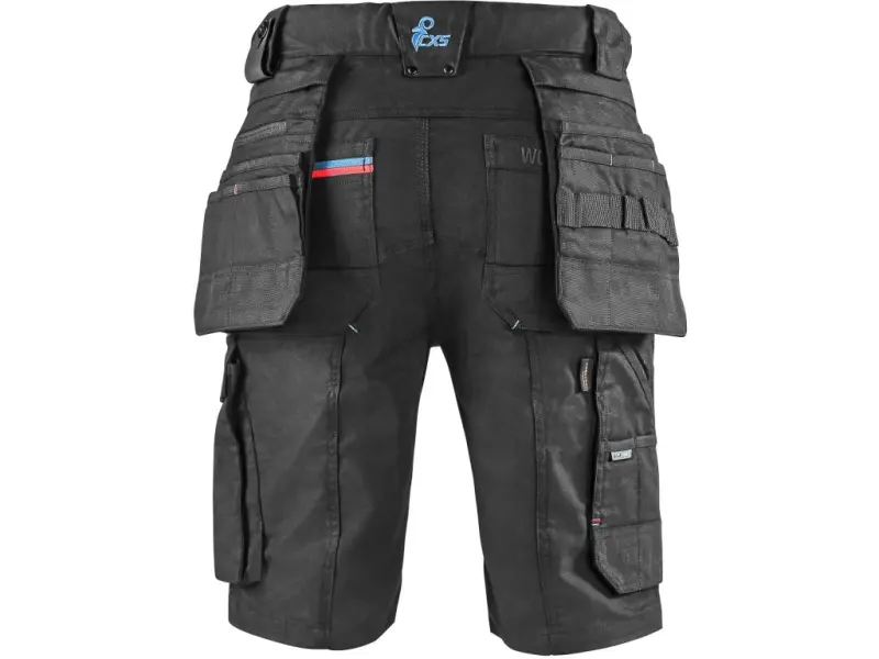 Kraťasy CXS LEONIS, pánské, černé s modro/červenými doplňky, vel. 56