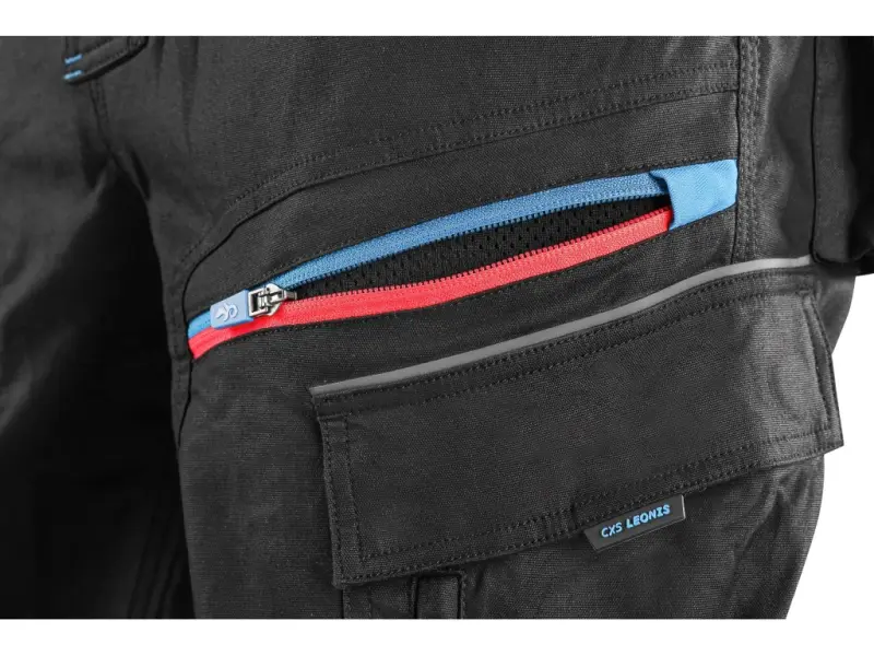 Kraťasy CXS LEONIS, pánské, černé s modro/červenými doplňky, vel. 62