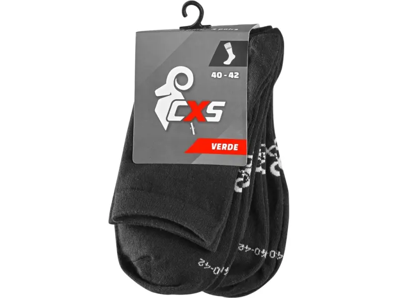 Ponožky CXS VERDE, černé, 3 páry, vel. 37-39