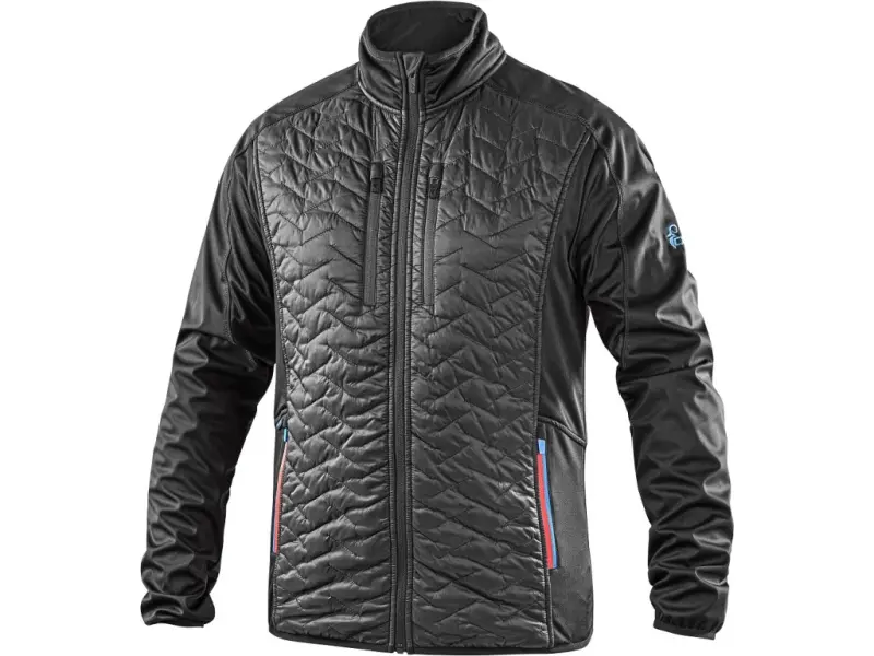Bunda CXS LEONIS II, pánská, černá s HV modro/červenými doplňky, vel. XL