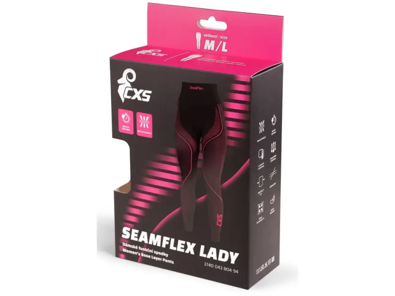 Spodky CXS SeamFlex LADY, dámské, funkční, černo-růžové