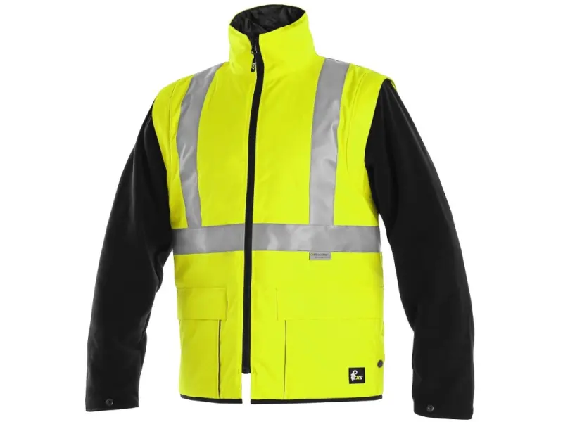 Bunda CXS LONDON, výstražná, pánská 5V1. žluto-modrá, vel. M