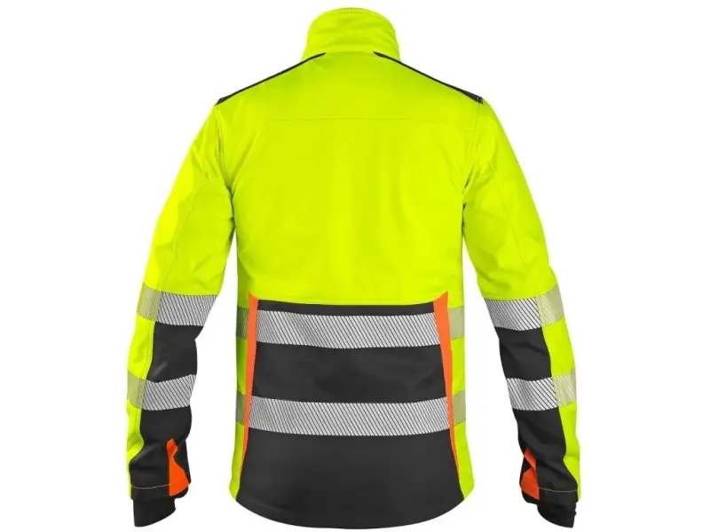 Bunda CXS BENSON, výstražná, softshell, pánská, žluto-černá, vel. 5XL