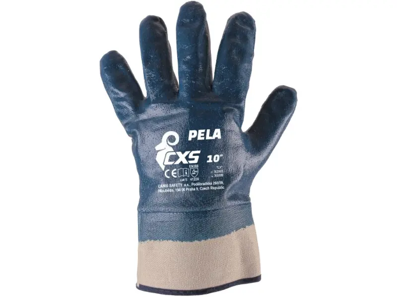 Rukavice CXS PELA, máčené v nitrilu, vel. 10