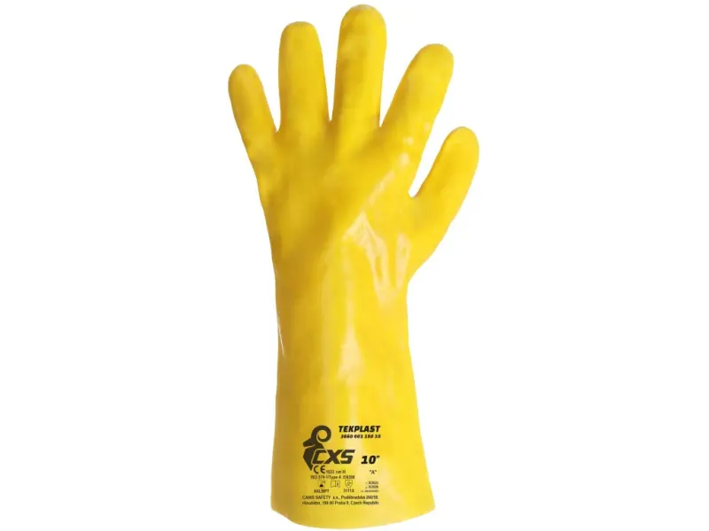 Rukavice CXS TEKPLAST, kyselinovzdorné, vel. 10