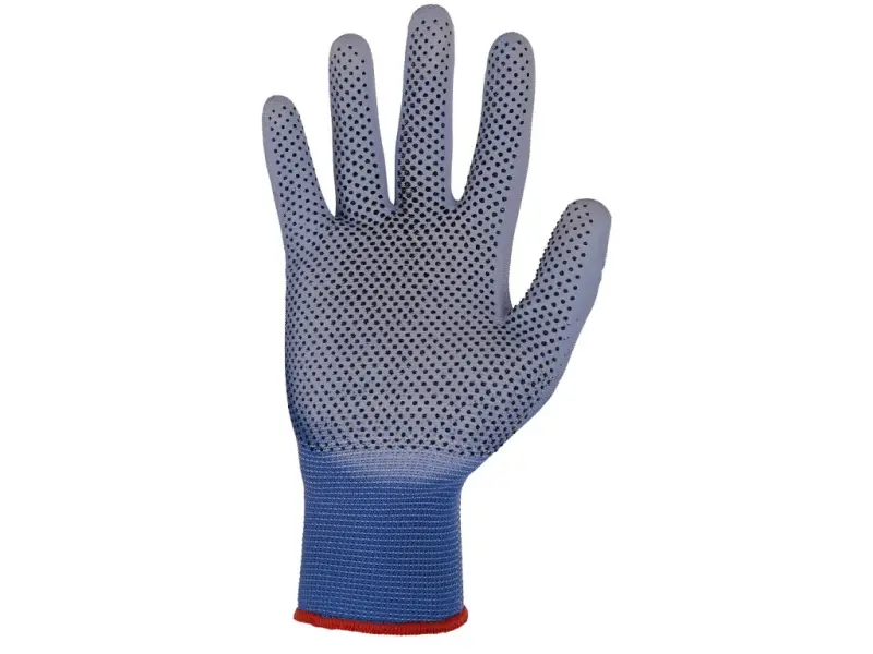 Rukavice CXS BRITA DOTS, máčené v PU a PVC terčíky, vel. 10-11