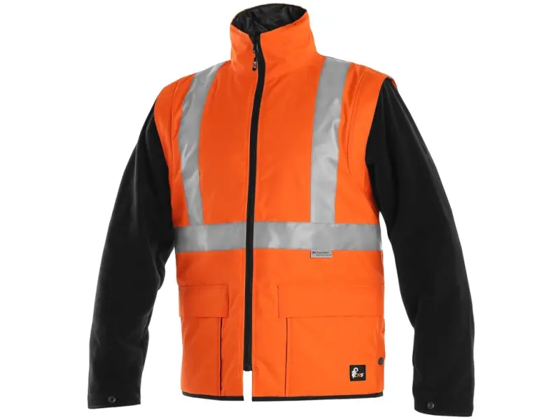 Bunda CXS LONDON, výstražná, pánská 5V1. oranžovo-modrá, vel. XL