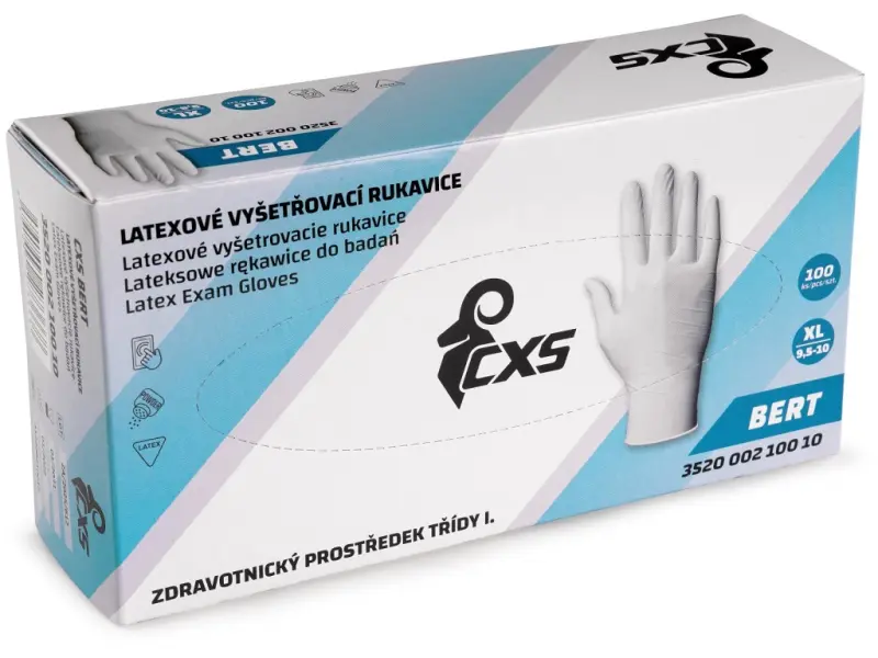 Rukavice CXS BERT, jednorázové, latexové, vel. 07