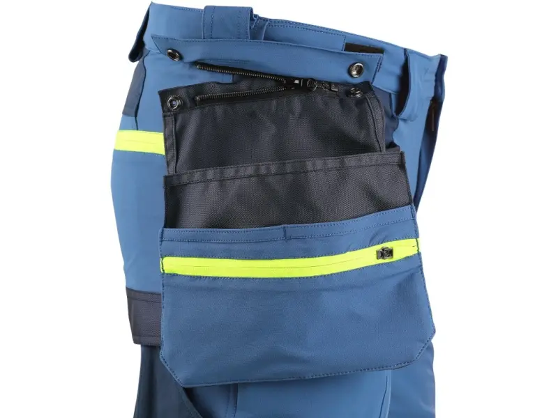 Kalhoty CXS NAOS pánské, modro-modré, HV žluté doplňky, vel. 54