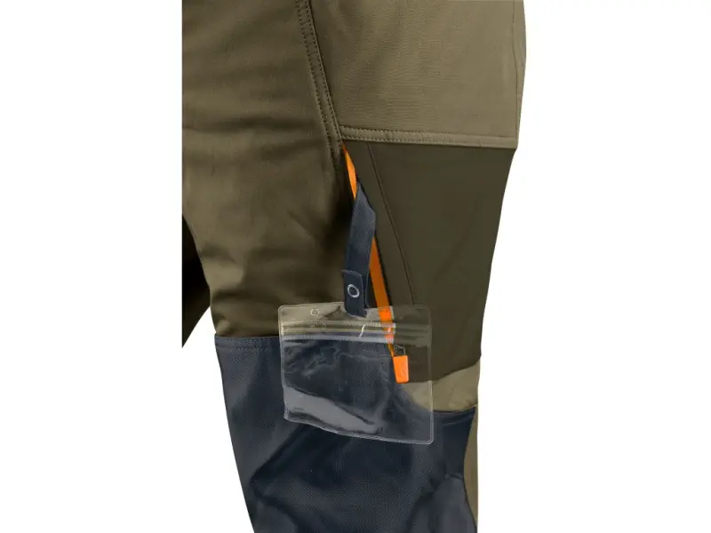 Kalhoty CXS NAOS pánské, khaki-olivová, HV oranžové doplňky, vel. 60