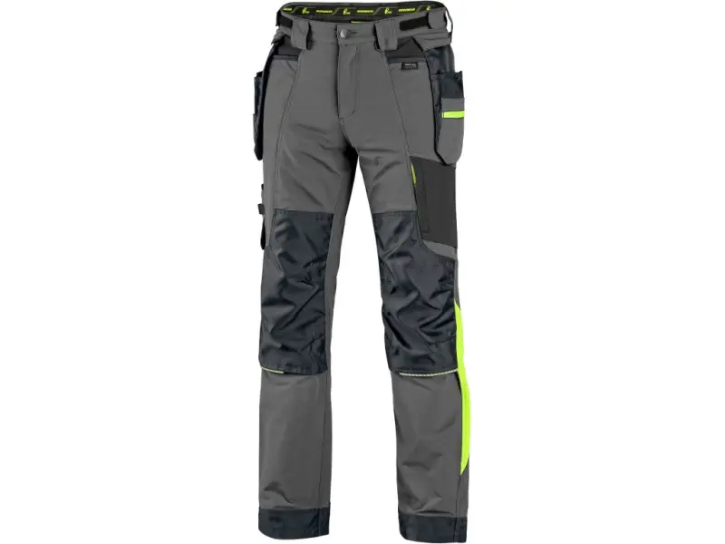 Kalhoty CXS NAOS pánské, šedo-černé, HV žluté doplňky, vel. 48
