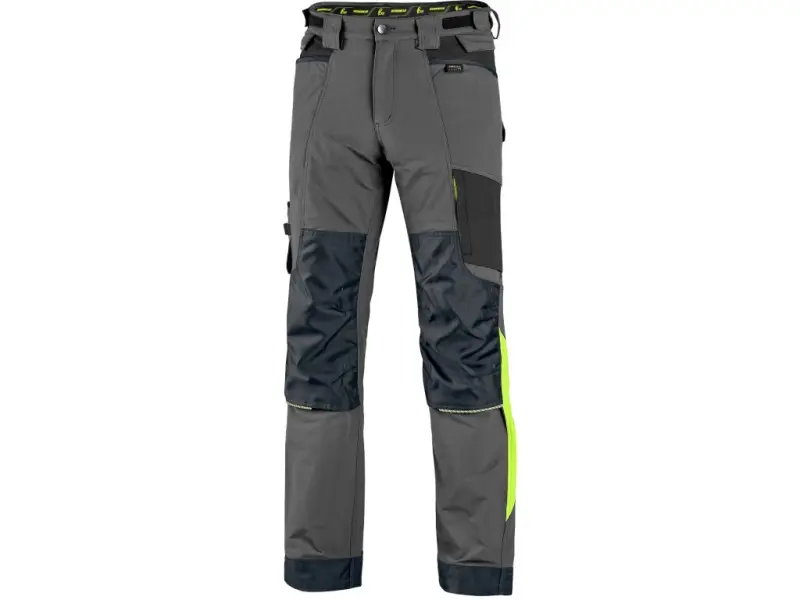 Kalhoty CXS NAOS pánské, šedo-černé, HV žluté doplňky, vel. 52