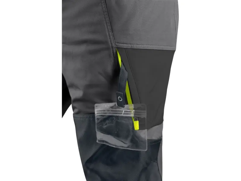 Kalhoty CXS NAOS pánské, šedo-černé, HV žluté doplňky, vel. 52