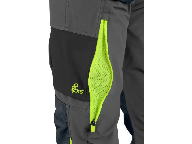 Kalhoty CXS NAOS pánské, šedo-černé, HV žluté doplňky, vel. 58