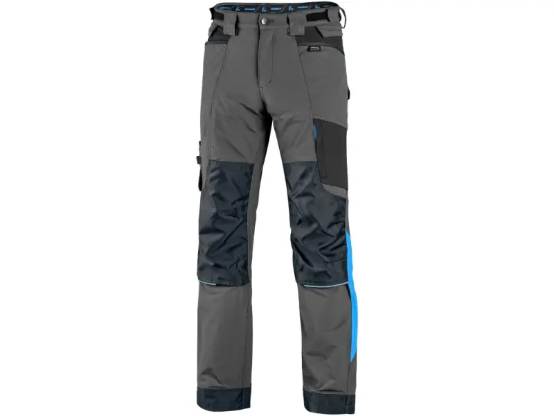 Kalhoty CXS NAOS pánské, šedo-černé, HV modré doplňky, vel. 46