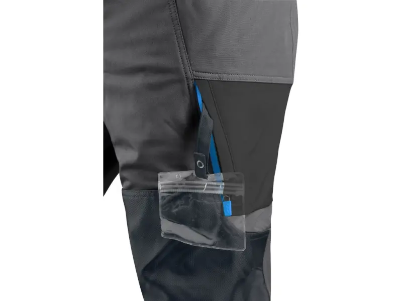 Kalhoty CXS NAOS pánské, šedo-černé, HV modré doplňky, vel. 60