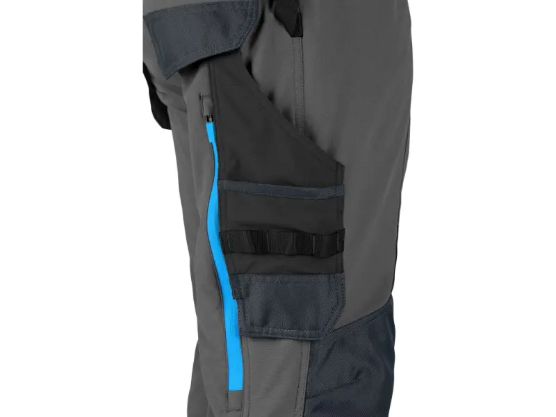 Kalhoty CXS NAOS pánské, šedo-černé, HV modré doplňky, vel. 64